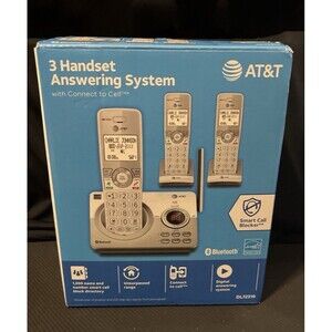 NEW AT&T 3 Handset Cordless Phone w Bluetooth Connect to Cell & Smart Call Block